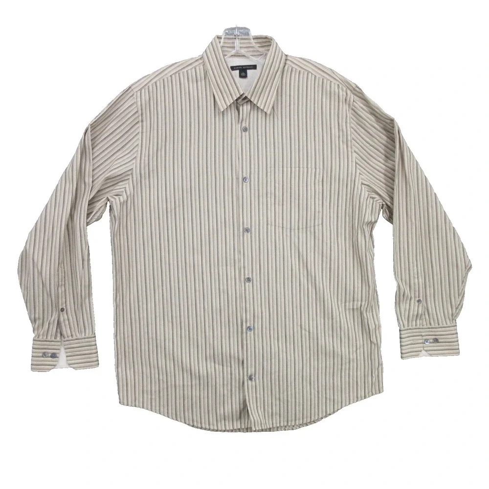 Banana Republic Mens Shirt Size Large Collared Striped Long Sleeve 100% Cotton